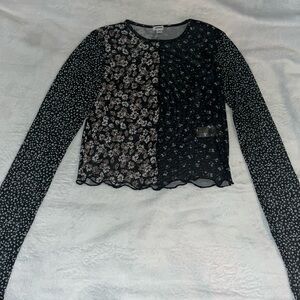 Thin see through crop top from GARAGE size medium 90% polyester 10% spandex